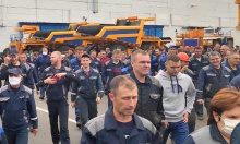 Streik in der Fabrik BelAz in Weißrussland