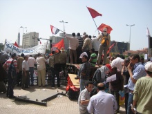 Preparing for May First on Tahrir Square