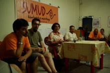 Leila Khaled besucht Sumud-Aktivisten