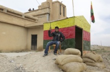 Kurdish checkpoint near Ras al Ain where Arab-Kurd negotiations took place