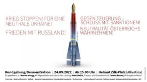Demo: für Frieden und Neutralität, gegen Teuerung Sanktionen beenden