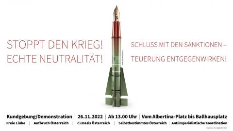 Demo: Stoppt den Krieg – echte Neutralität!